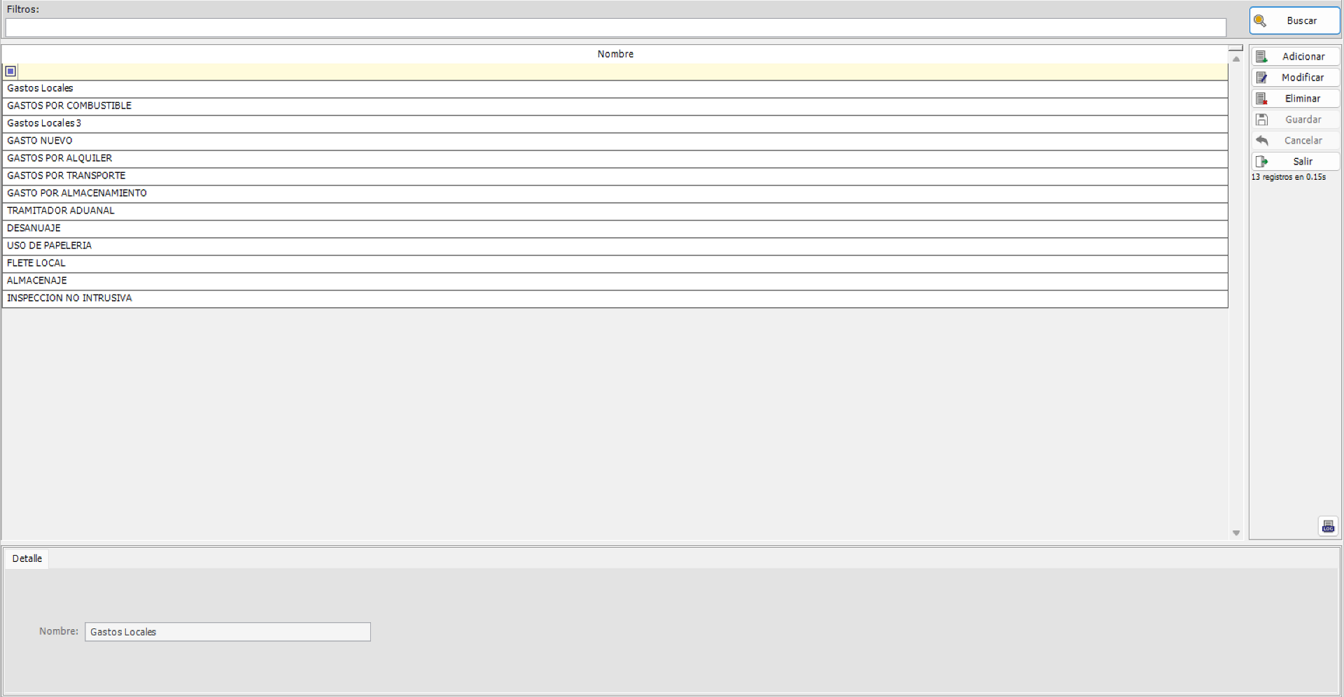 Tipos de Gastos Locales Brilo ERP Docs